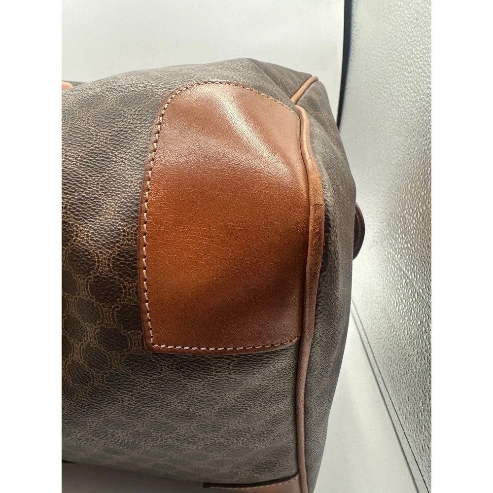 Celine Duffle Bag Macadam Coated Canvas With Key, Lock & Luggage Tag Vintage